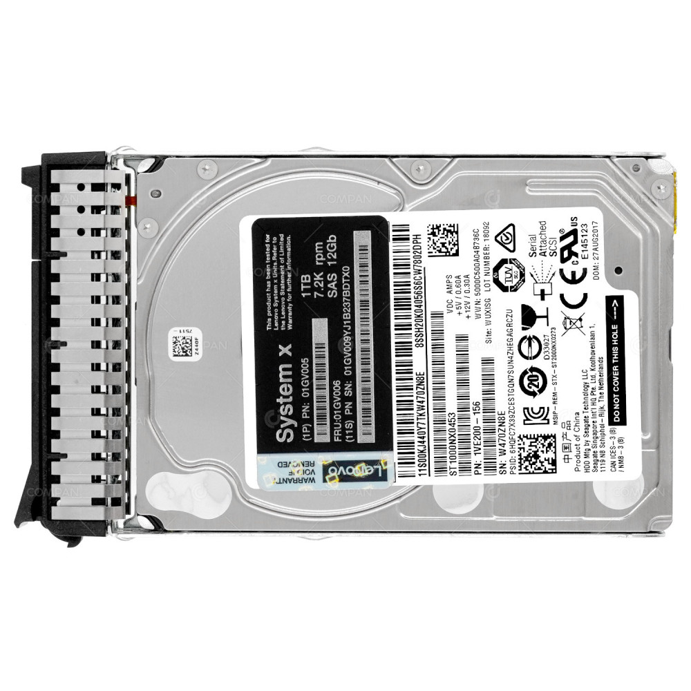 01GV006 IBM HARD DRIVE 1TB 12G 7.2K SAS 2.5 SFF M5 01GV009, 01GV005, ST1000NX0453